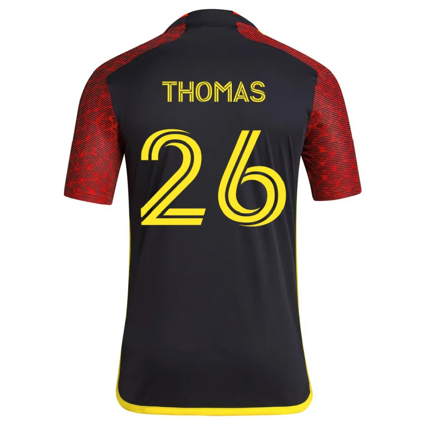 Danxen Kinderen Andrew Thomas #26 Rood Zwart Uitshirt Uittenue 2024/25 T-Shirt