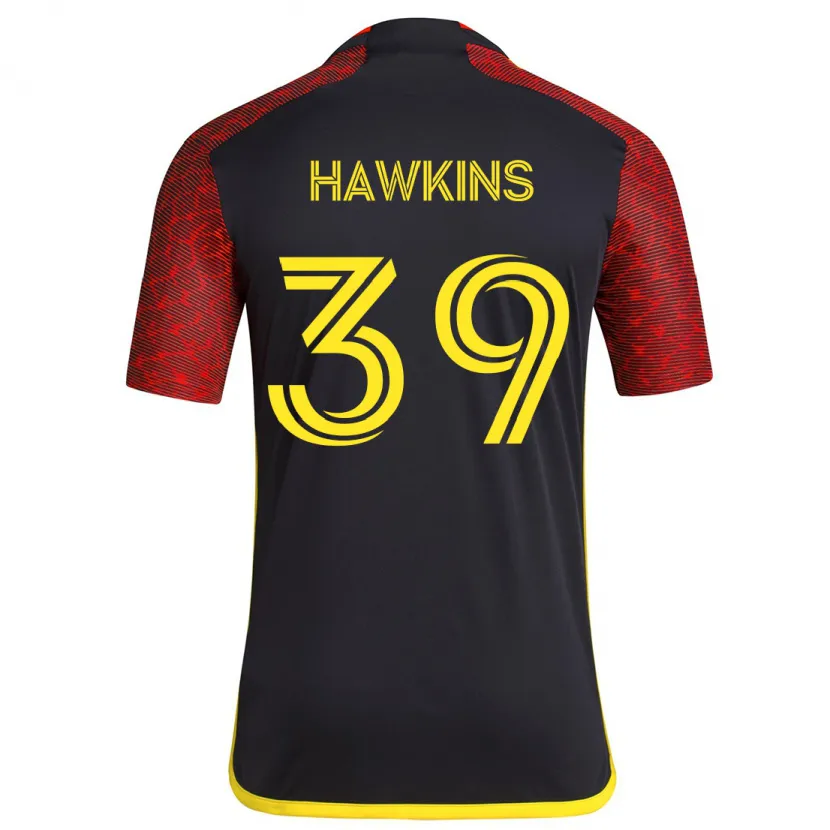 Danxen Kinderen Stuart Hawkins #39 Rood Zwart Uitshirt Uittenue 2024/25 T-Shirt