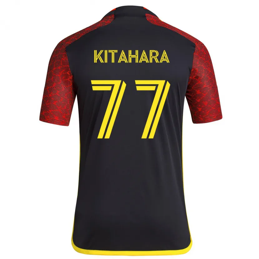 Danxen Kinderen Sota Kitahara #77 Rood Zwart Uitshirt Uittenue 2024/25 T-Shirt