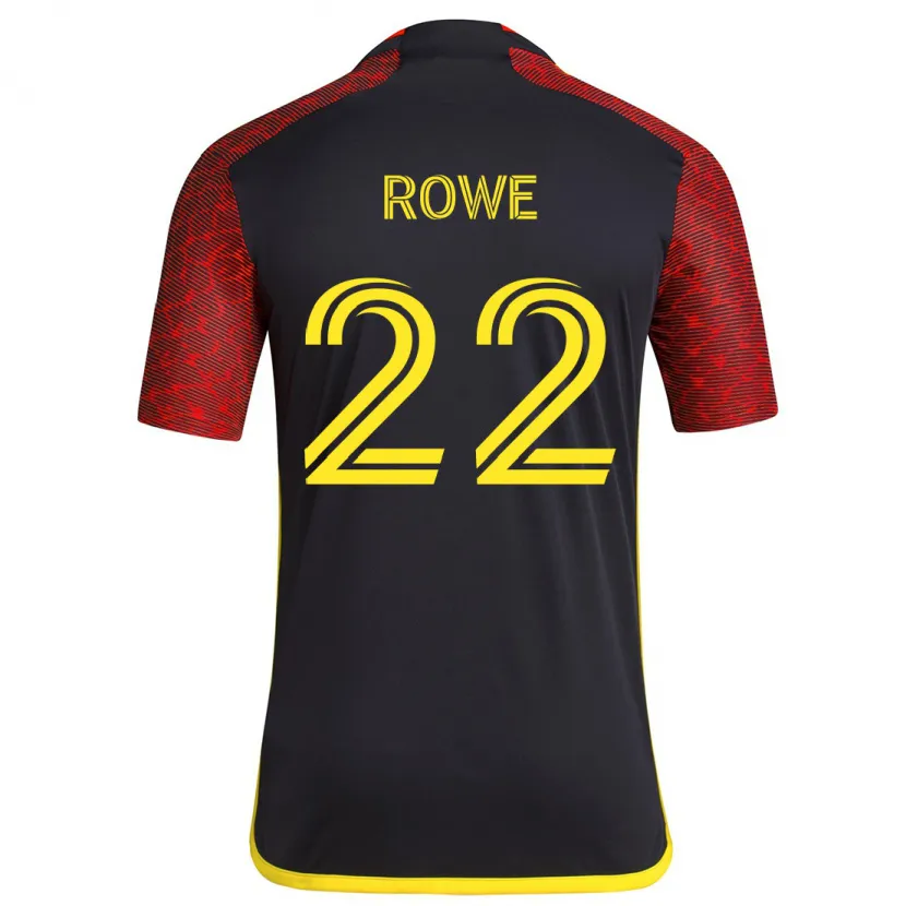 Danxen Kinderen Kelyn Rowe #22 Rood Zwart Uitshirt Uittenue 2024/25 T-Shirt