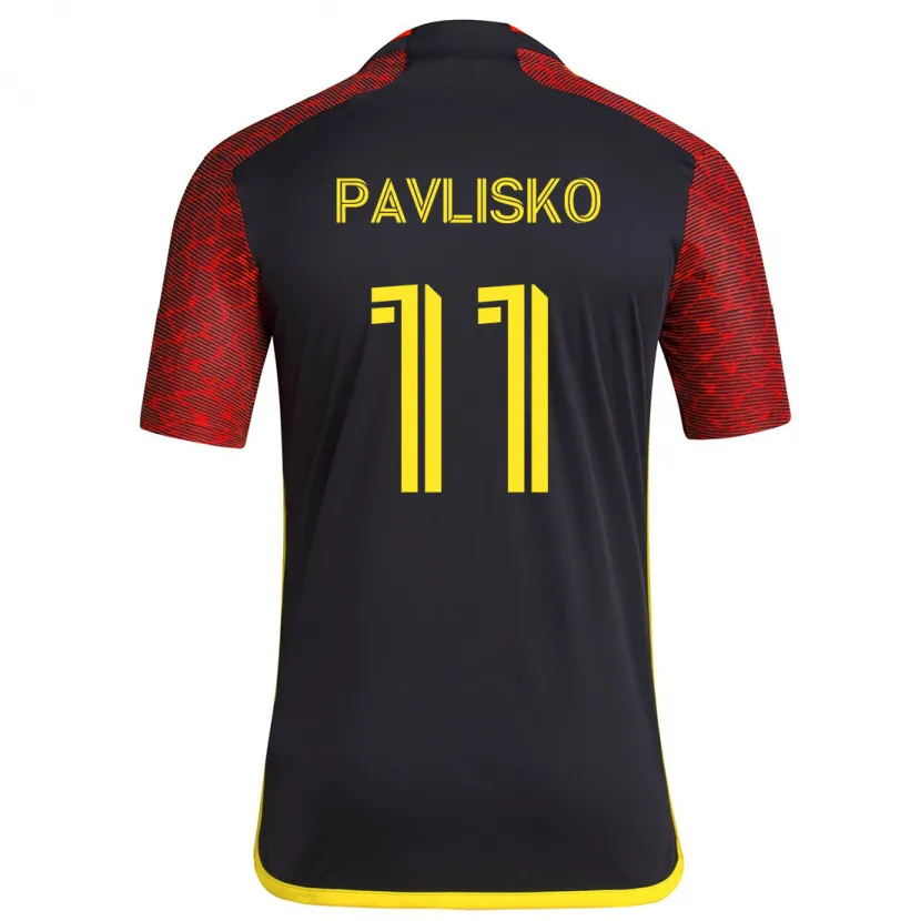 Danxen Kinderen Kirsten Pavlisko #11 Rood Zwart Uitshirt Uittenue 2024/25 T-Shirt