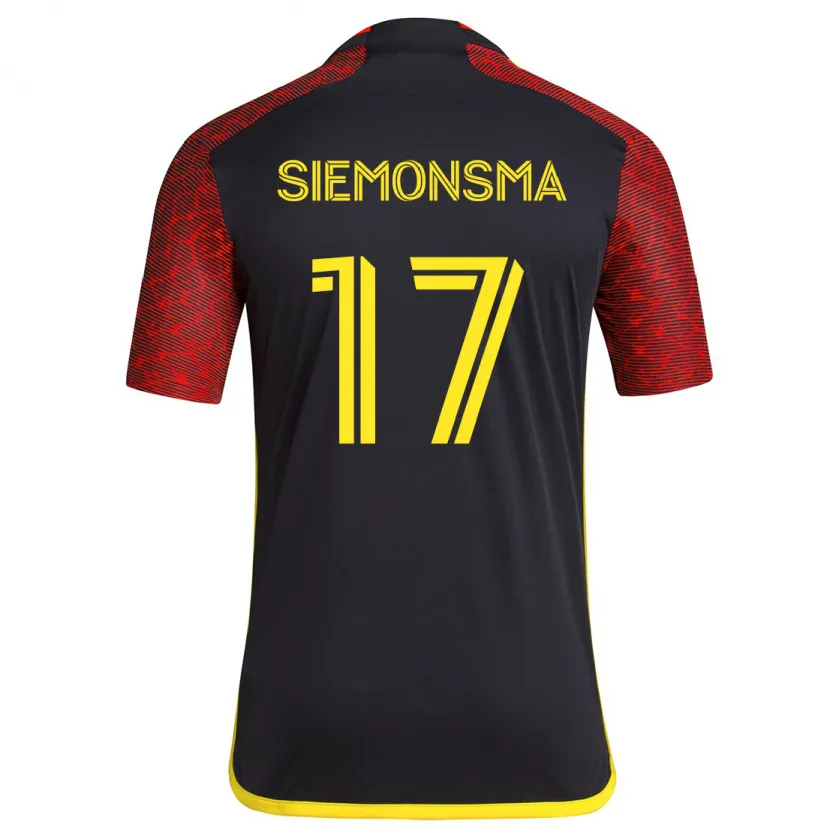 Danxen Kinderen Sianna Siemonsma #17 Rood Zwart Uitshirt Uittenue 2024/25 T-Shirt