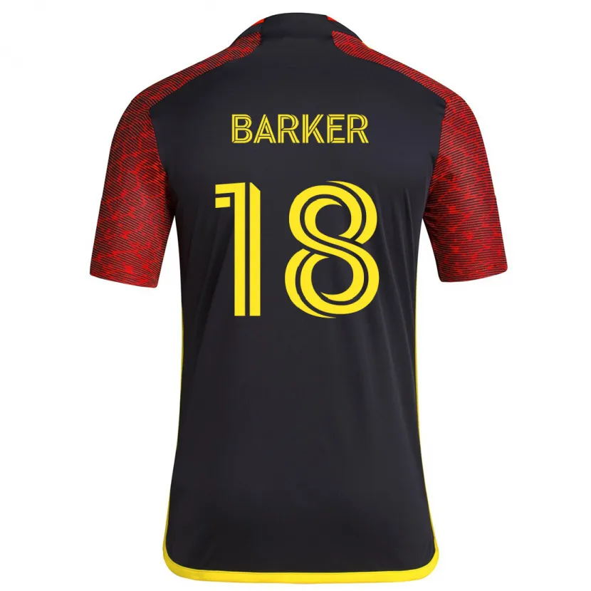 Danxen Kinderen Alicia Barker #18 Rood Zwart Uitshirt Uittenue 2024/25 T-Shirt