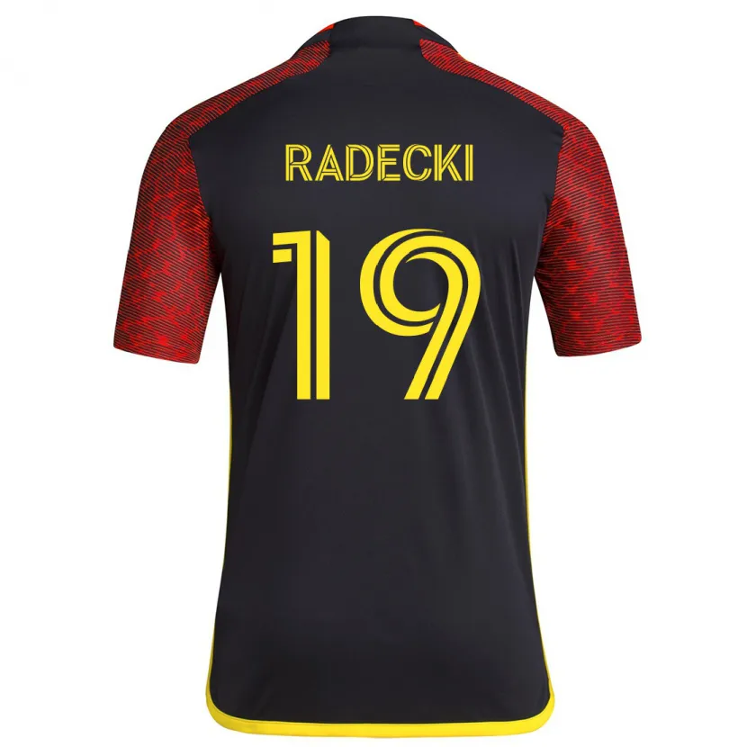 Danxen Kinderen Taylor Radecki #19 Rood Zwart Uitshirt Uittenue 2024/25 T-Shirt