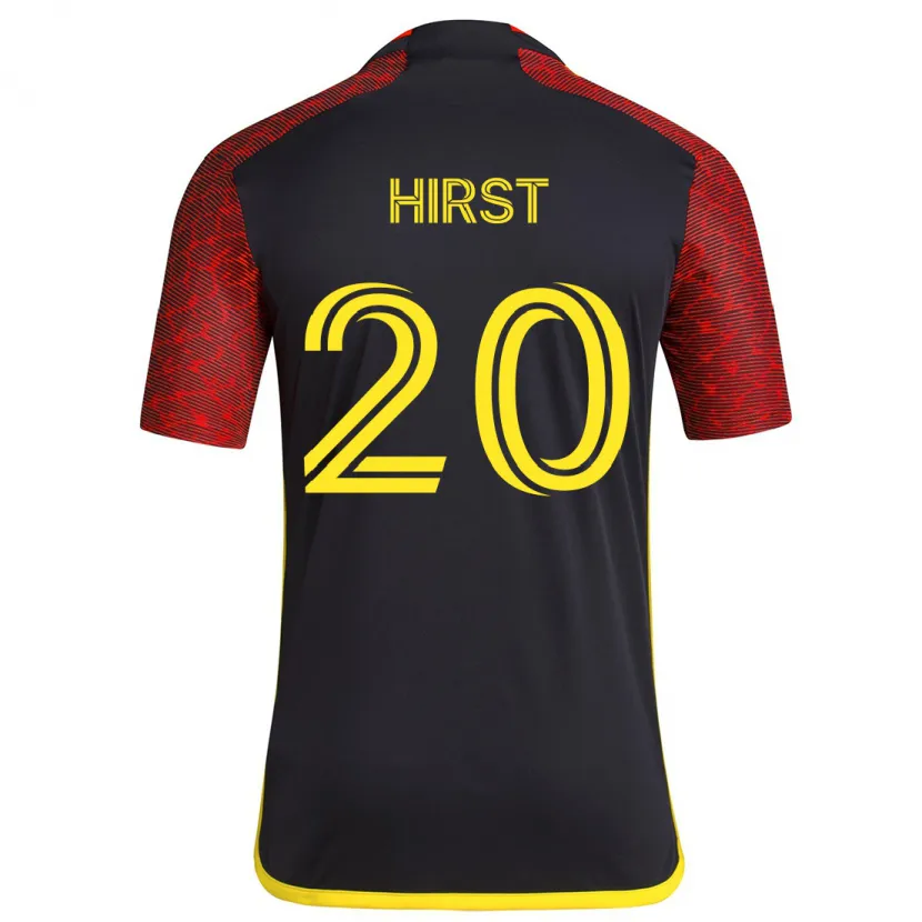 Danxen Kinderen Sophie Hirst #20 Rood Zwart Uitshirt Uittenue 2024/25 T-Shirt