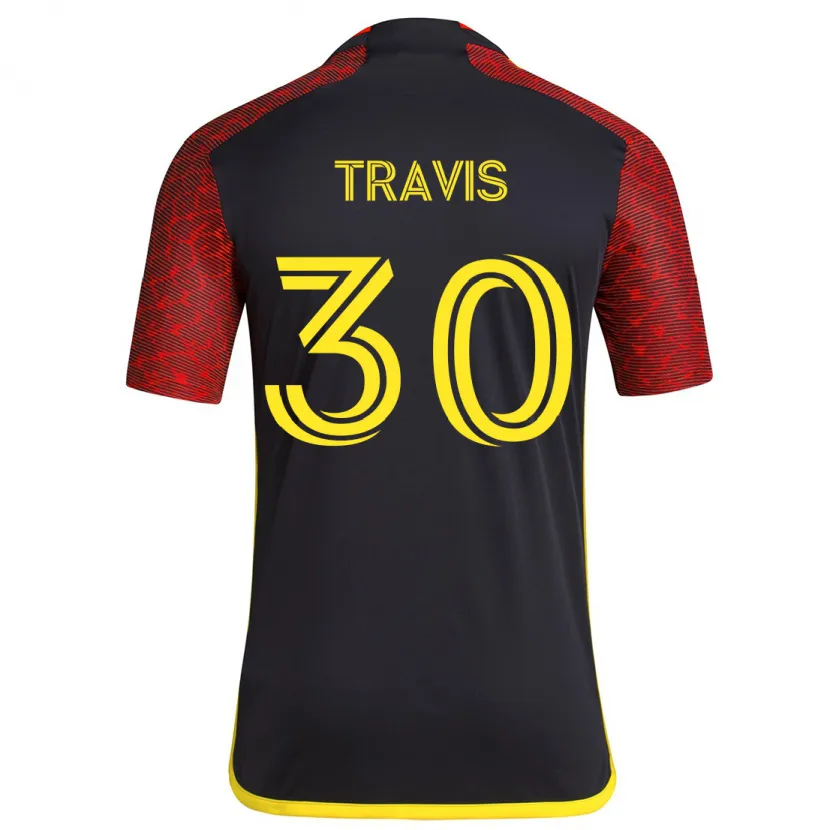 Danxen Kinderen Riley Travis #30 Rood Zwart Uitshirt Uittenue 2024/25 T-Shirt