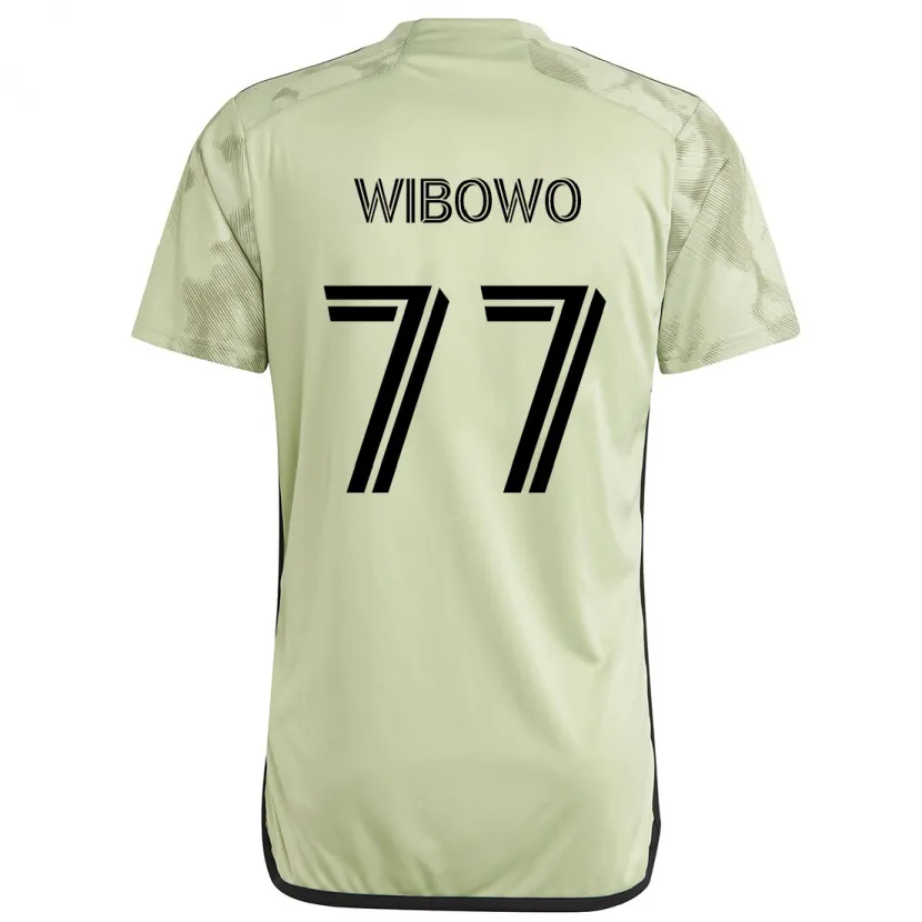 Danxen Kinderen Adrian Wibowo #77 Licht Groen Uitshirt Uittenue 2024/25 T-Shirt