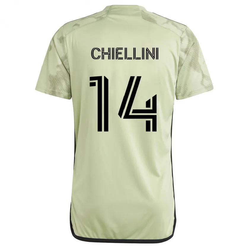 Danxen Kinderen Giorgio Chiellini #14 Licht Groen Uitshirt Uittenue 2024/25 T-Shirt