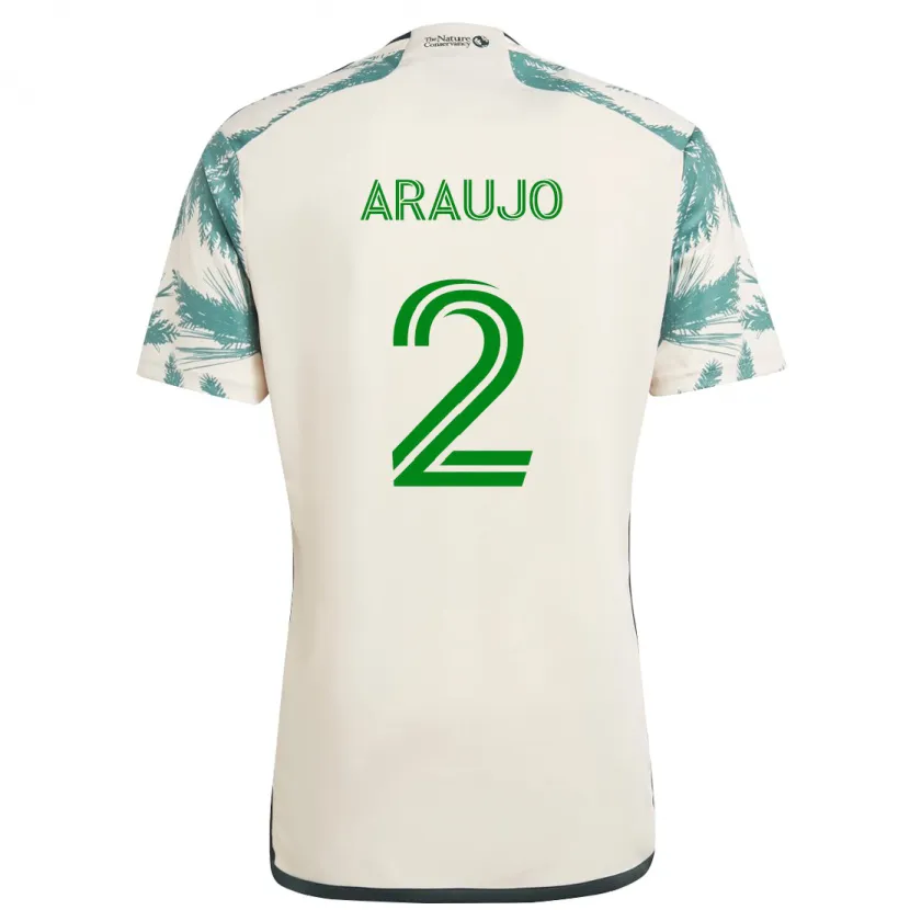 Danxen Kinderen Miguel Araujo #2 Beigebruin Uitshirt Uittenue 2024/25 T-Shirt