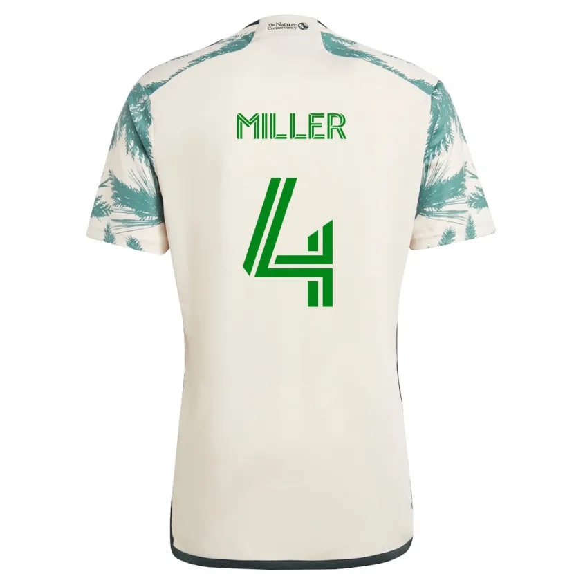 Danxen Kinderen Kamal Miller #4 Beigebruin Uitshirt Uittenue 2024/25 T-Shirt