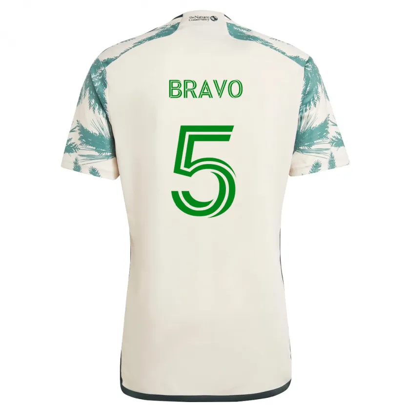 Danxen Kinderen Claudio Bravo #5 Beigebruin Uitshirt Uittenue 2024/25 T-Shirt