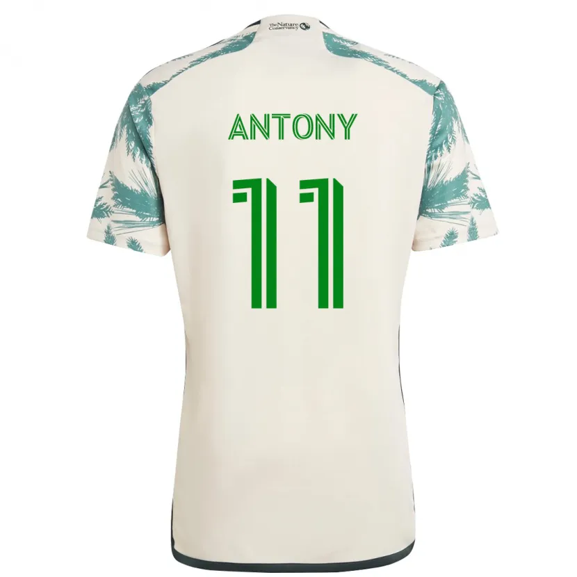 Danxen Kinderen Antony #11 Beigebruin Uitshirt Uittenue 2024/25 T-Shirt