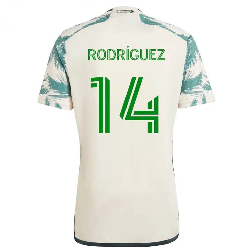 Danxen Kinderen Jonathan Rodríguez #14 Beigebruin Uitshirt Uittenue 2024/25 T-Shirt