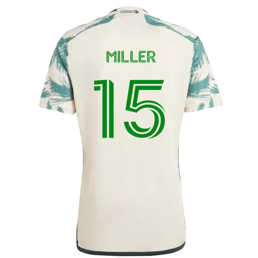 Danxen Kinderen Eric Miller #15 Beigebruin Uitshirt Uittenue 2024/25 T-Shirt