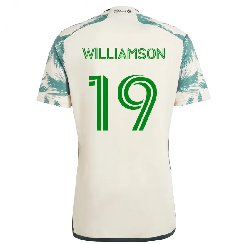 Danxen Kinderen Eryk Williamson #19 Beigebruin Uitshirt Uittenue 2024/25 T-Shirt