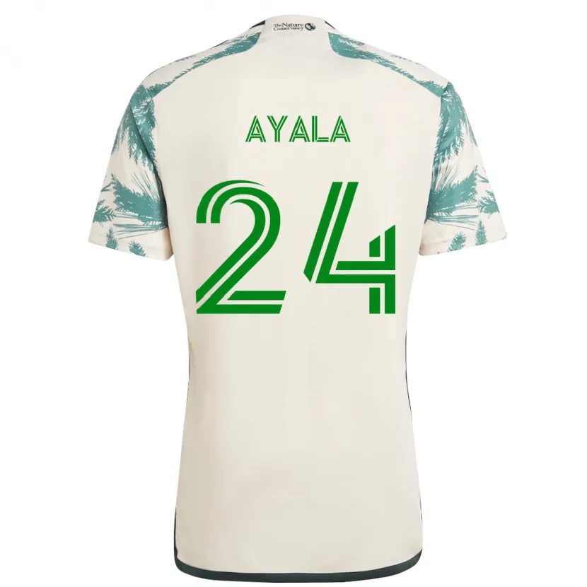 Danxen Kinderen David Ayala #24 Beigebruin Uitshirt Uittenue 2024/25 T-Shirt