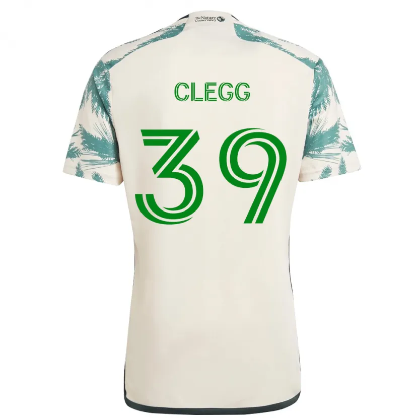 Danxen Kinderen Tyler Clegg #39 Beigebruin Uitshirt Uittenue 2024/25 T-Shirt