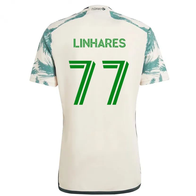 Danxen Kinderen Kyle Linhares #77 Beigebruin Uitshirt Uittenue 2024/25 T-Shirt