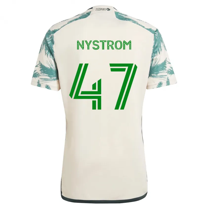 Danxen Kinderen Maximo Nystrom #47 Beigebruin Uitshirt Uittenue 2024/25 T-Shirt