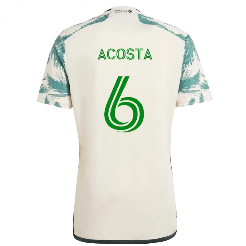 Danxen Kinderen Bryan Acosta #6 Beigebruin Uitshirt Uittenue 2024/25 T-Shirt