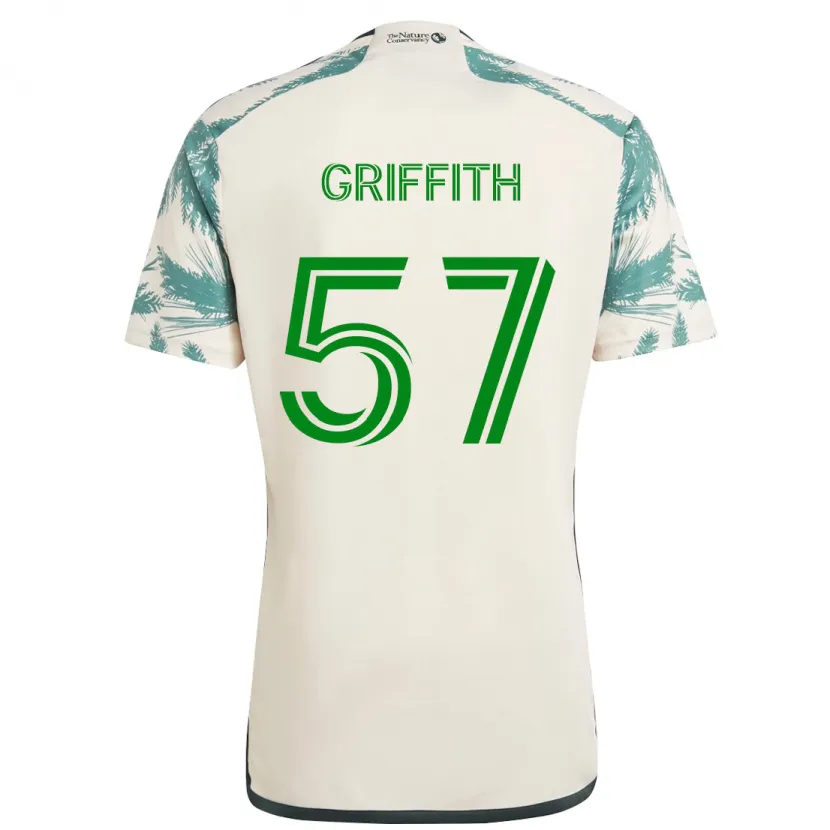 Danxen Kinderen Víctor Griffith #57 Beigebruin Uitshirt Uittenue 2024/25 T-Shirt