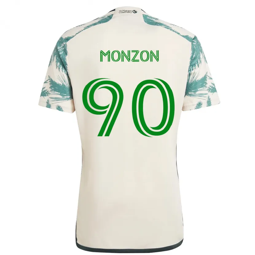 Danxen Kinderen Florián Monzón #90 Beigebruin Uitshirt Uittenue 2024/25 T-Shirt