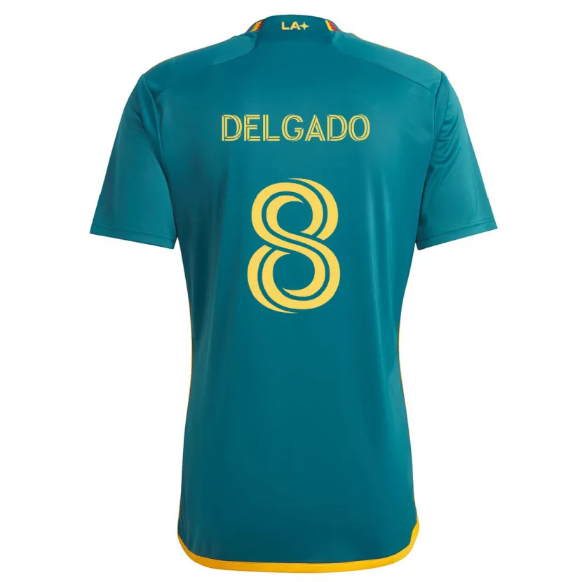 Danxen Kinderen Mark Delgado #8 Groen Geel Uitshirt Uittenue 2024/25 T-Shirt