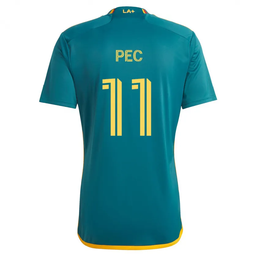 Danxen Kinderen Gabriel Pec #11 Groen Geel Uitshirt Uittenue 2024/25 T-Shirt