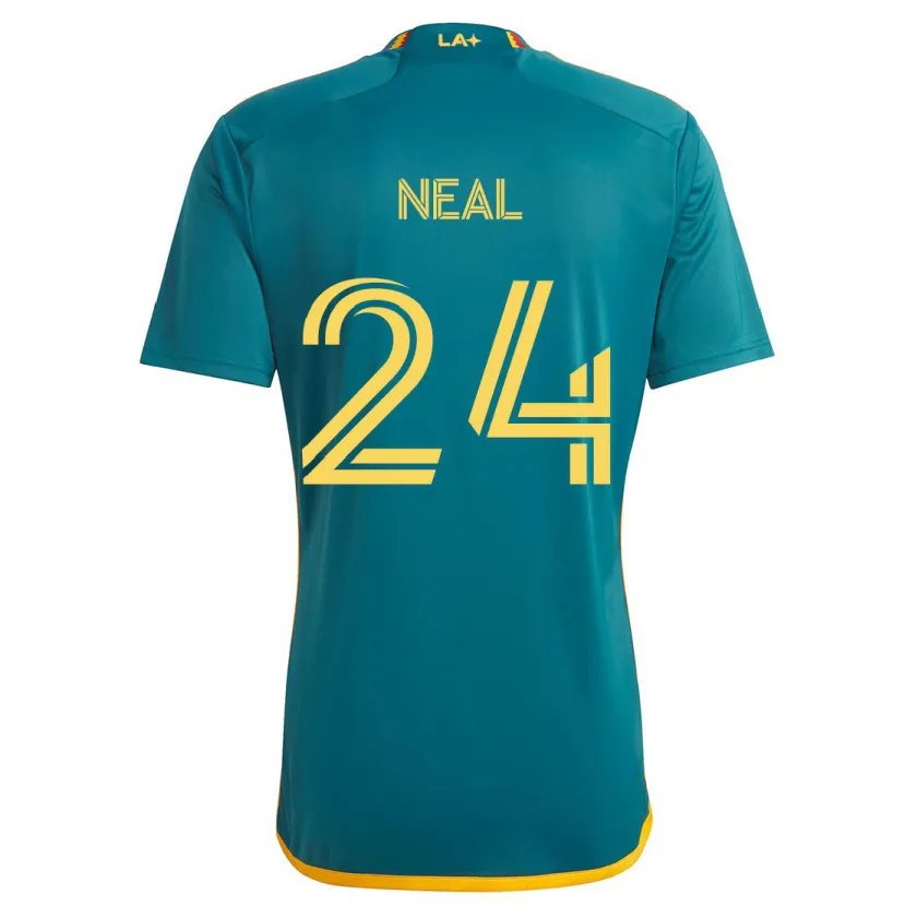 Danxen Kinderen Jalen Neal #24 Groen Geel Uitshirt Uittenue 2024/25 T-Shirt