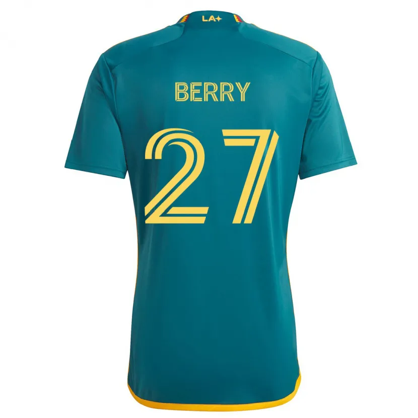 Danxen Kinderen Miguel Berry #27 Groen Geel Uitshirt Uittenue 2024/25 T-Shirt