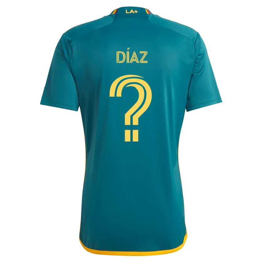 Danxen Kinderen Carlos Díaz #0 Groen Geel Uitshirt Uittenue 2024/25 T-Shirt