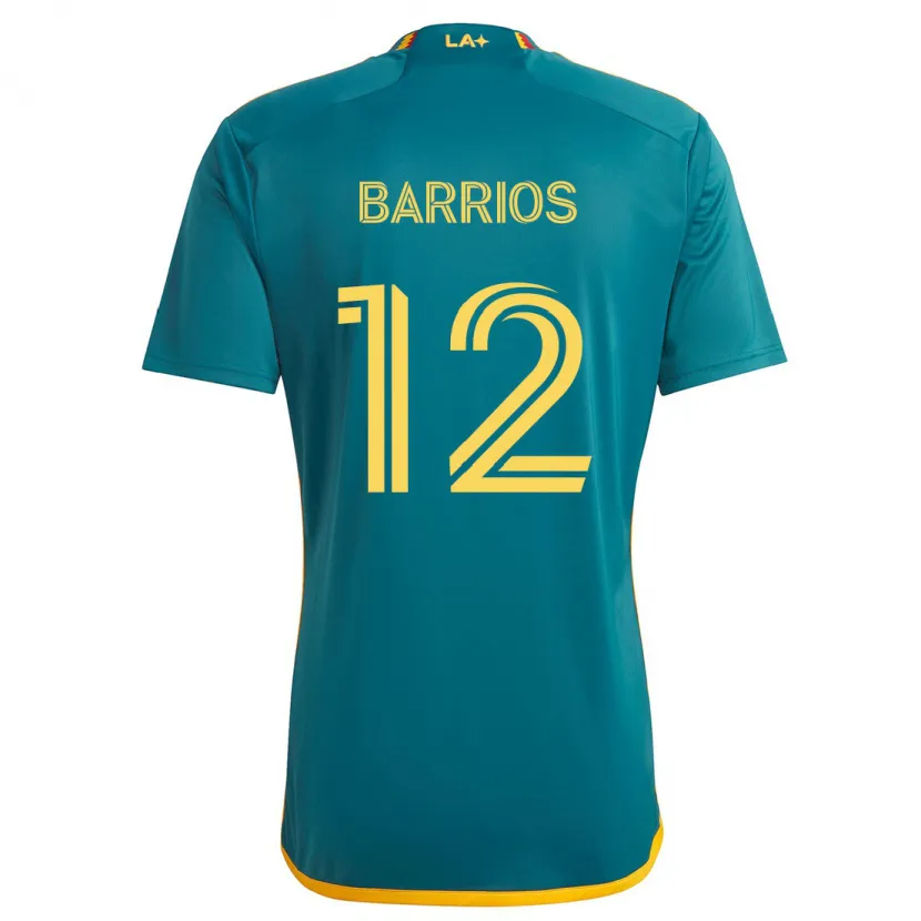 Danxen Kinderen Michael Barrios #12 Groen Geel Uitshirt Uittenue 2024/25 T-Shirt