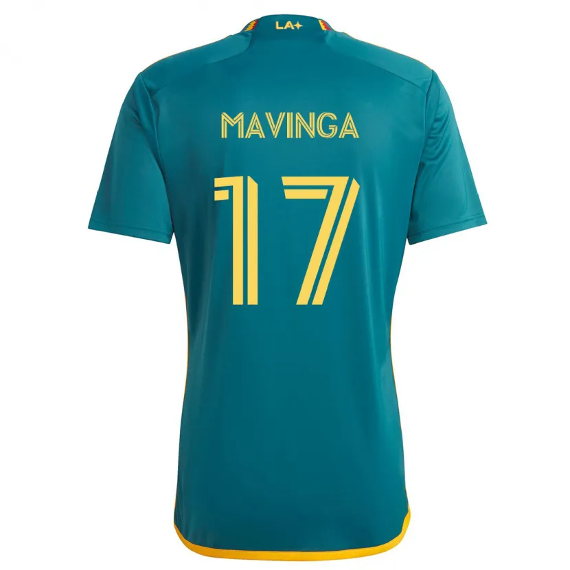 Danxen Kinderen Chris Mavinga #17 Groen Geel Uitshirt Uittenue 2024/25 T-Shirt