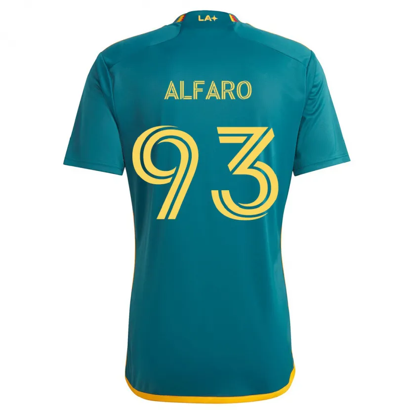 Danxen Kinderen Tony Alfaro #93 Groen Geel Uitshirt Uittenue 2024/25 T-Shirt