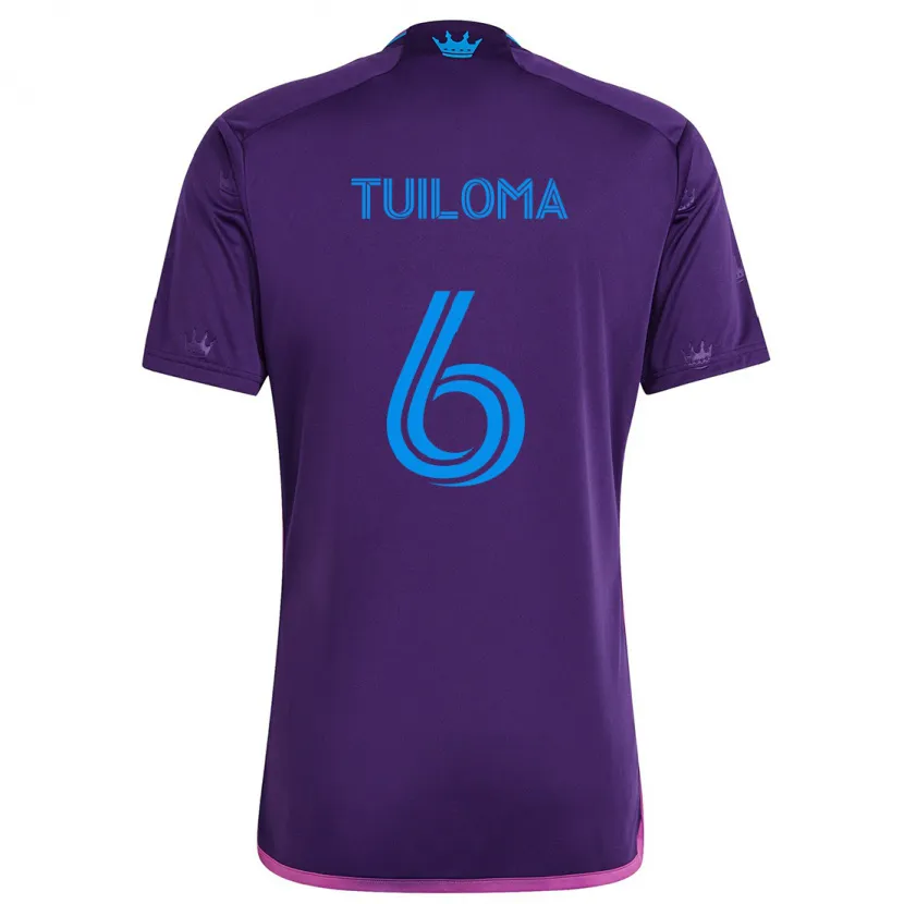 Danxen Kinderen Bill Tuiloma #6 Paarsblauw Uitshirt Uittenue 2024/25 T-Shirt