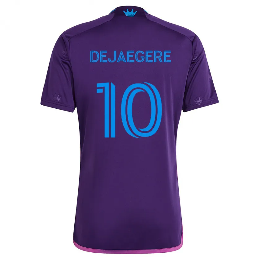 Danxen Kinderen Brecht Dejaegere #10 Paarsblauw Uitshirt Uittenue 2024/25 T-Shirt