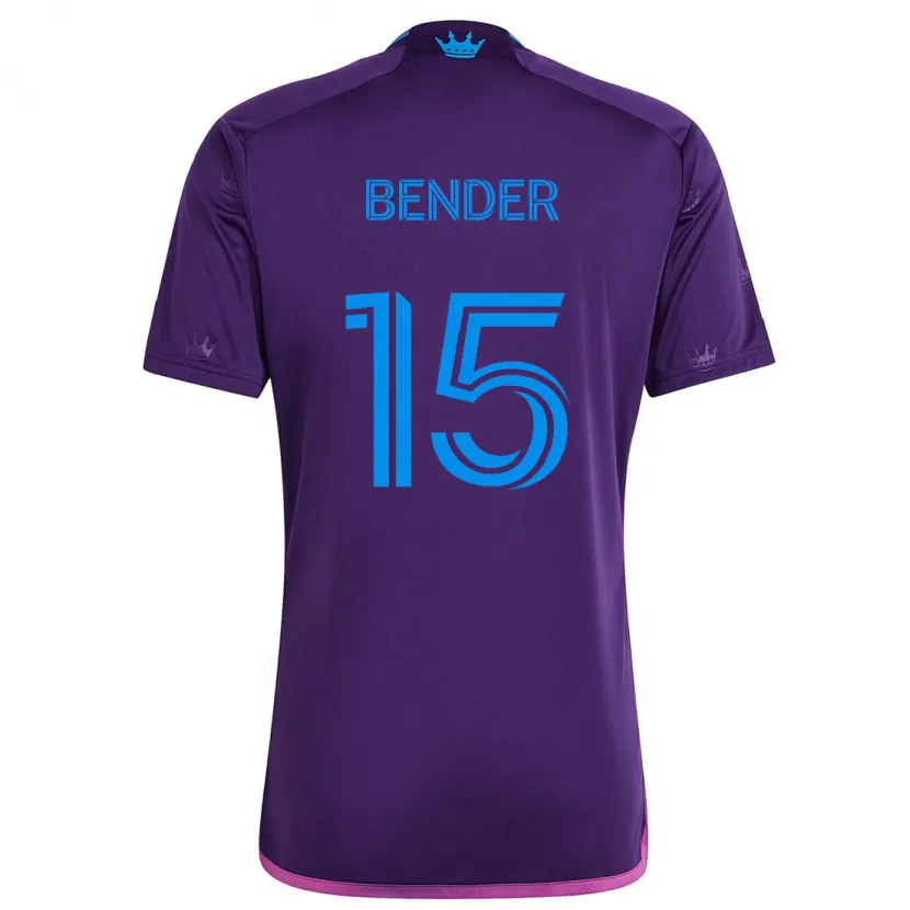 Danxen Kinderen Ben Bender #15 Paarsblauw Uitshirt Uittenue 2024/25 T-Shirt