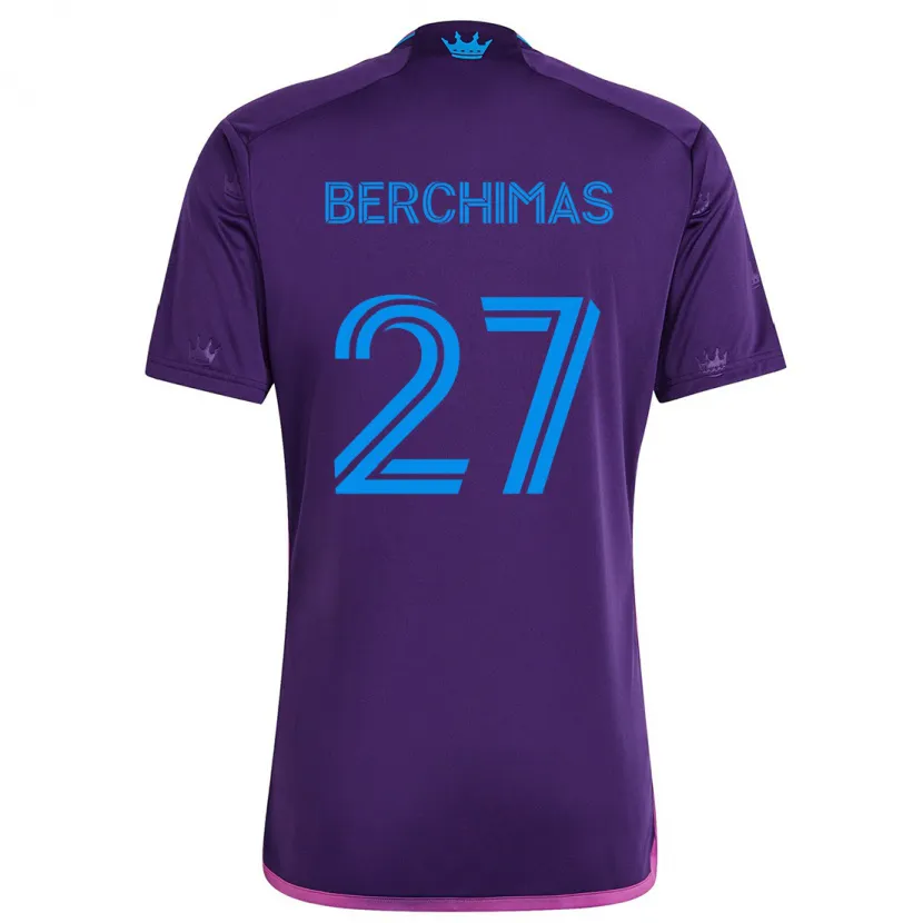 Danxen Kinderen Nimfasha Berchimas #27 Paarsblauw Uitshirt Uittenue 2024/25 T-Shirt