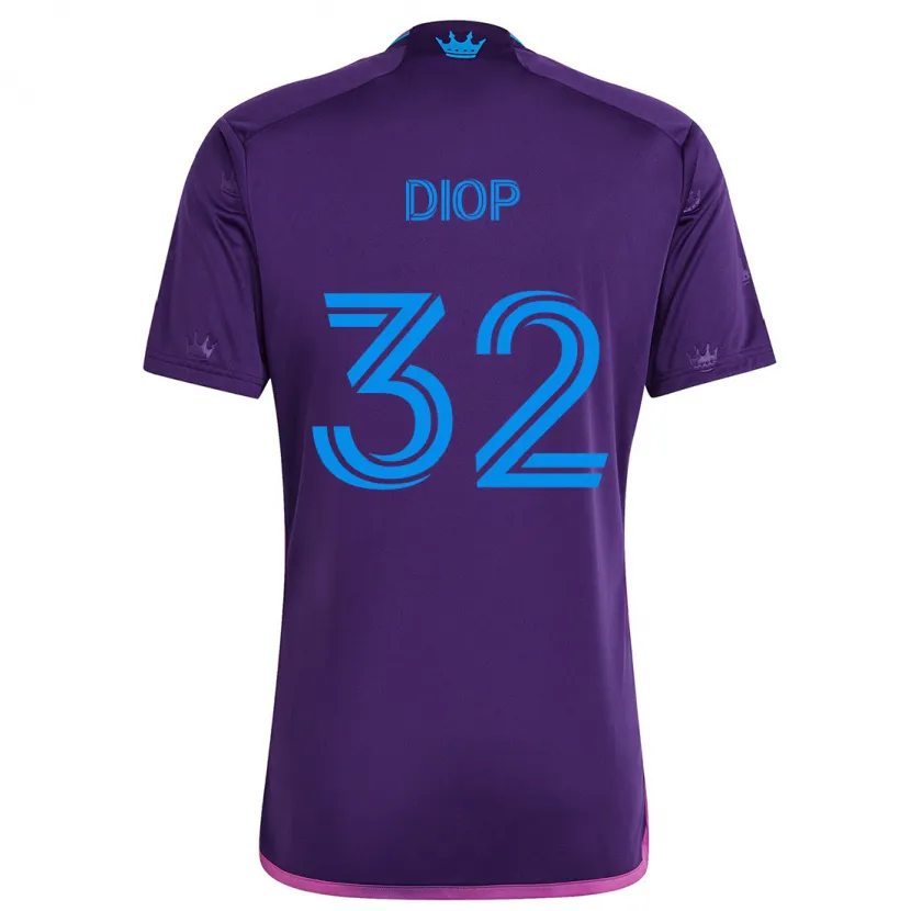 Danxen Kinderen Hamady Diop #32 Paarsblauw Uitshirt Uittenue 2024/25 T-Shirt