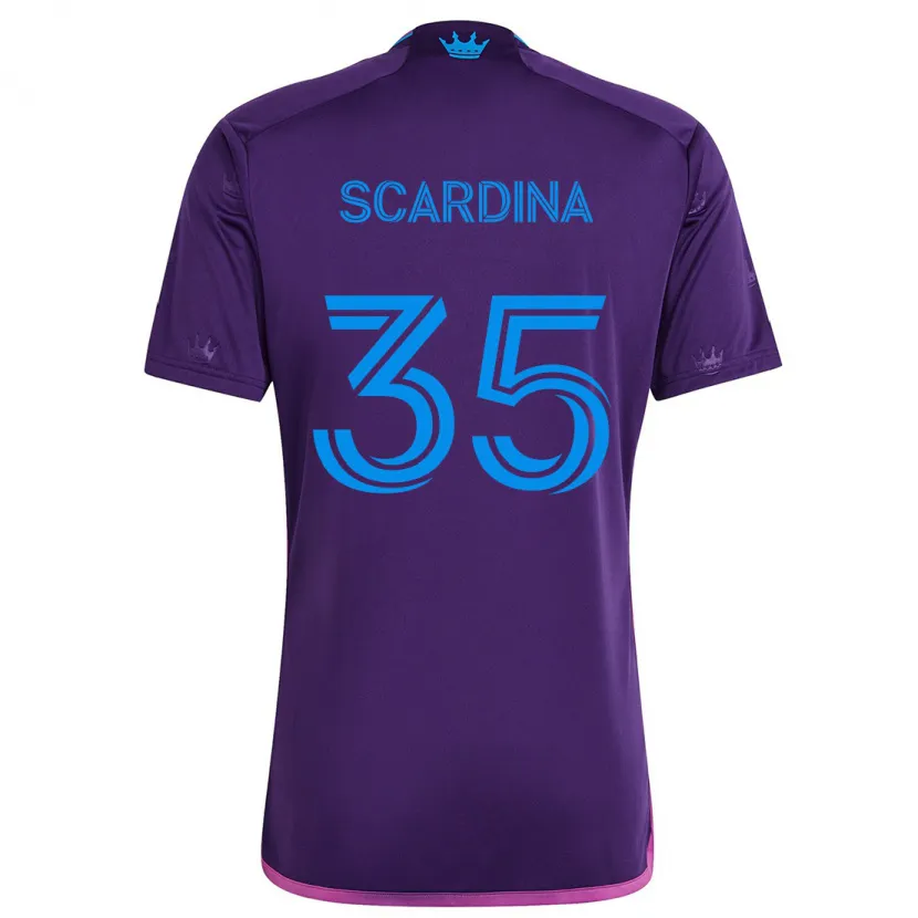 Danxen Kinderen Nick Scardina #35 Paarsblauw Uitshirt Uittenue 2024/25 T-Shirt