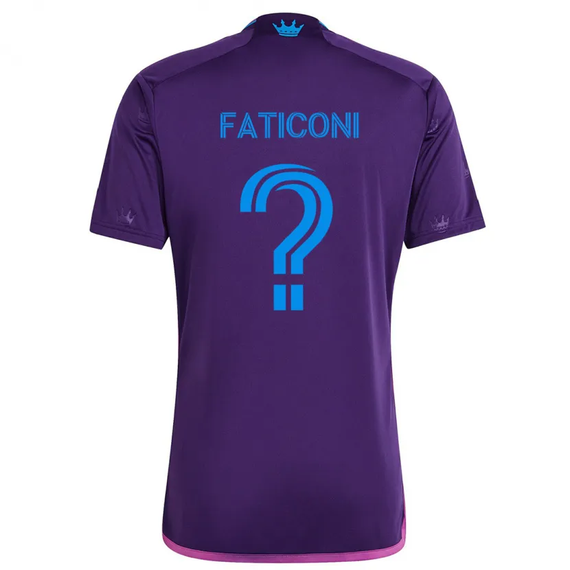 Danxen Kinderen Trey Faticoni #0 Paarsblauw Uitshirt Uittenue 2024/25 T-Shirt