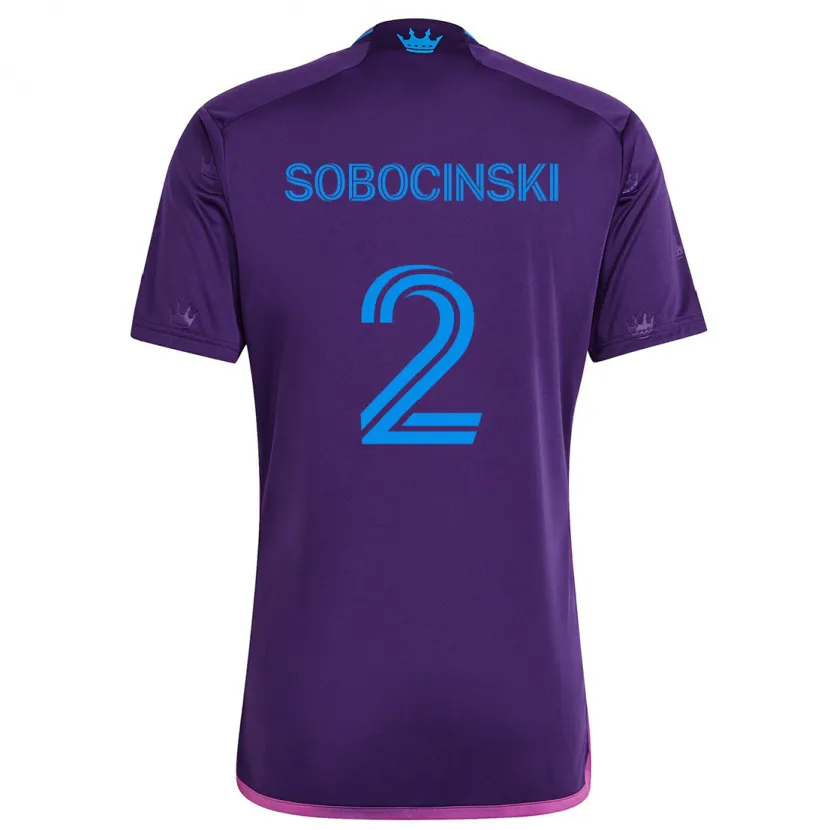 Danxen Kinderen Jan Sobocinski #2 Paarsblauw Uitshirt Uittenue 2024/25 T-Shirt