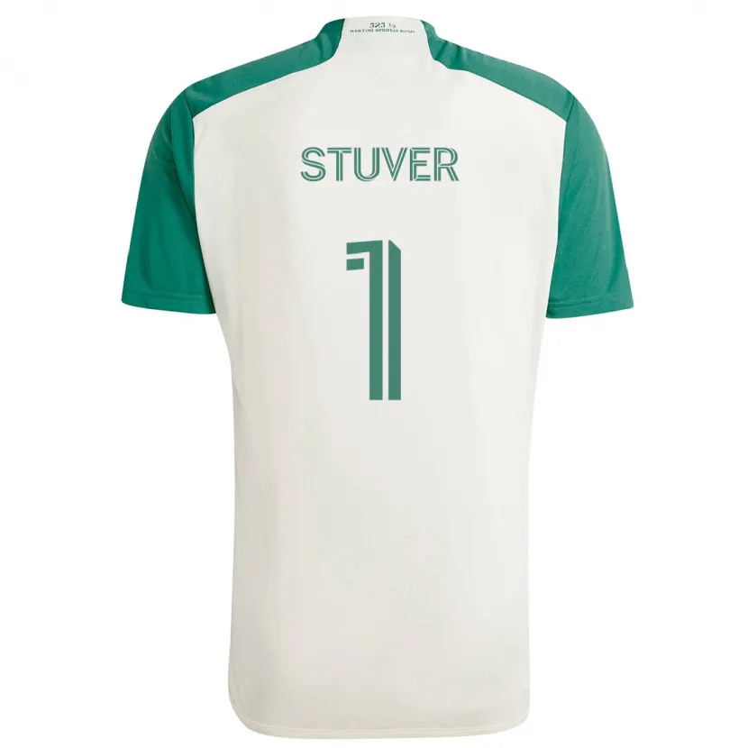 Danxen Kinderen Brad Stuver #1 Bruine Kleuren Groen Uitshirt Uittenue 2024/25 T-Shirt