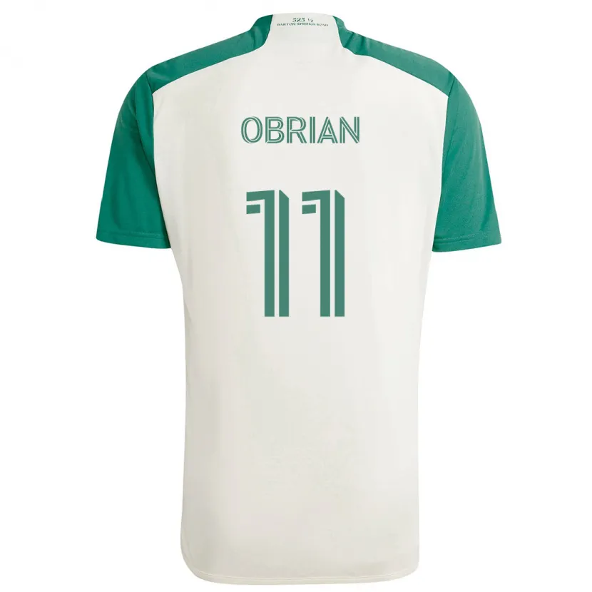 Danxen Kinderen Jáder Obrian #11 Bruine Kleuren Groen Uitshirt Uittenue 2024/25 T-Shirt