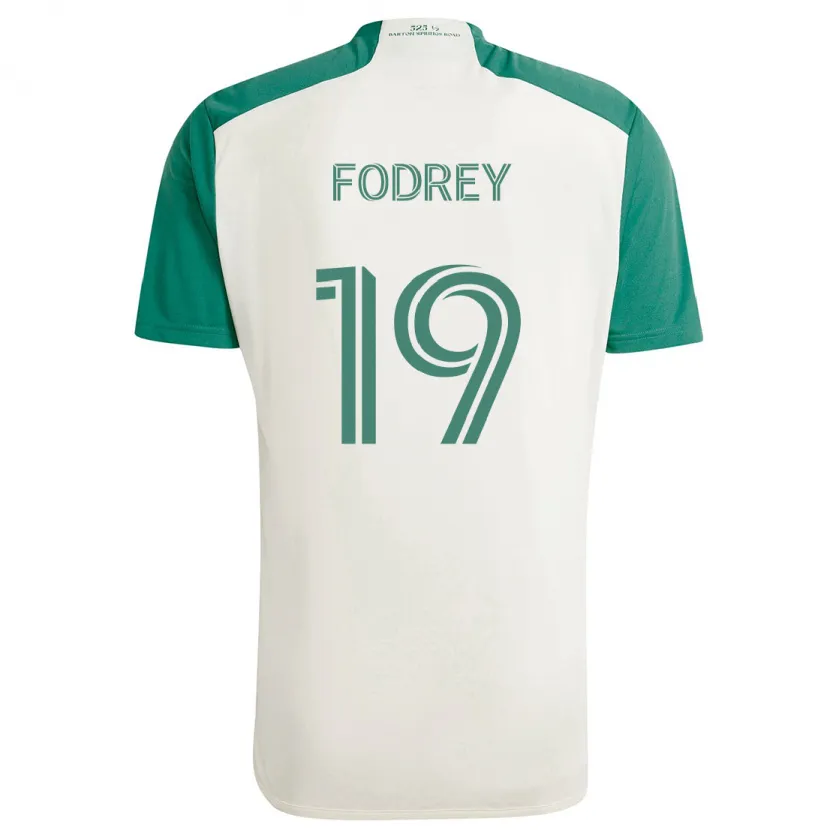 Danxen Kinderen Cj Fodrey #19 Bruine Kleuren Groen Uitshirt Uittenue 2024/25 T-Shirt