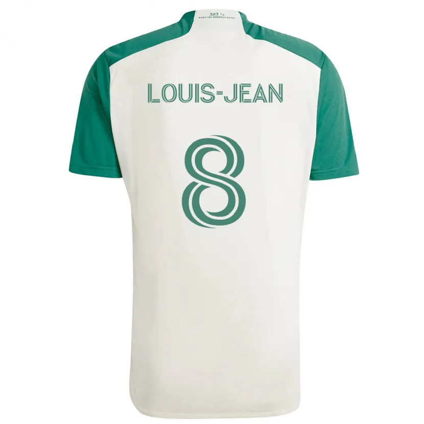 Danxen Kinderen Steeve Louis-Jean #8 Bruine Kleuren Groen Uitshirt Uittenue 2024/25 T-Shirt