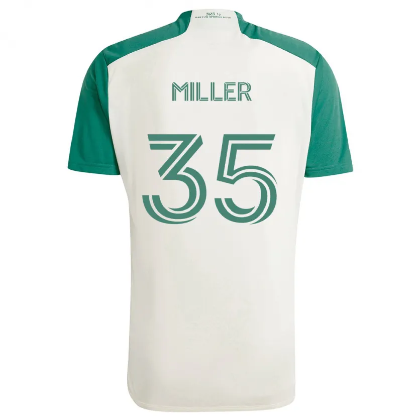 Danxen Kinderen Mason Miller #35 Bruine Kleuren Groen Uitshirt Uittenue 2024/25 T-Shirt