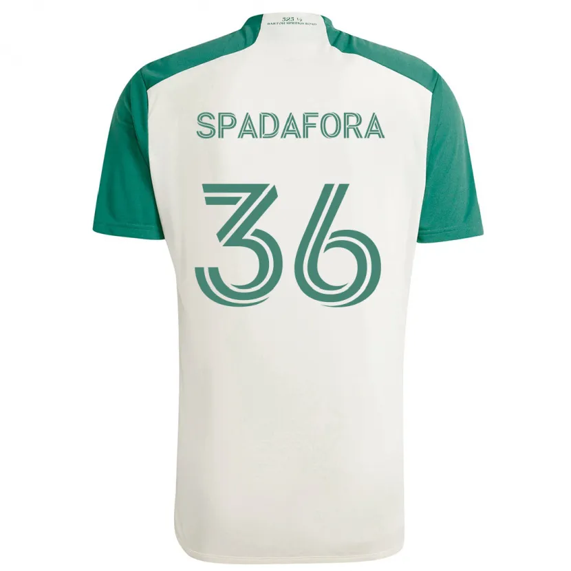 Danxen Kinderen Luke Spadafora #36 Bruine Kleuren Groen Uitshirt Uittenue 2024/25 T-Shirt