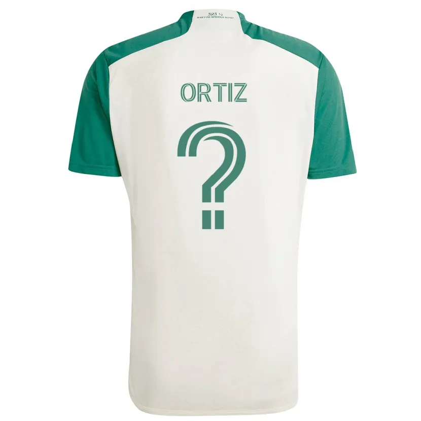 Danxen Kinderen Viggo Ortiz #0 Bruine Kleuren Groen Uitshirt Uittenue 2024/25 T-Shirt