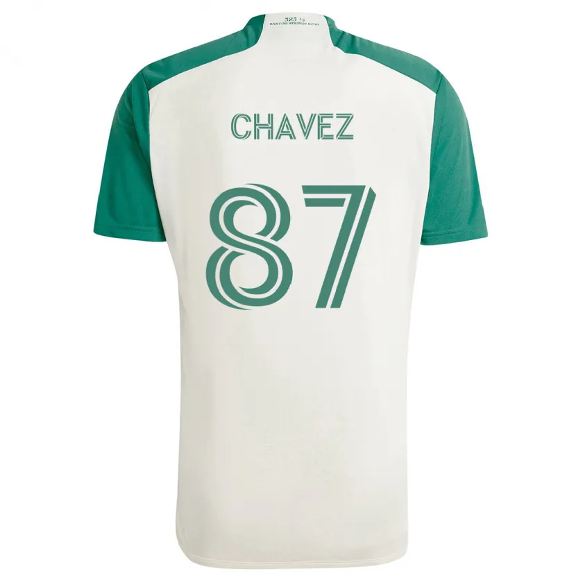 Danxen Kinderen Alfonso Ocampo-Chávez #87 Bruine Kleuren Groen Uitshirt Uittenue 2024/25 T-Shirt